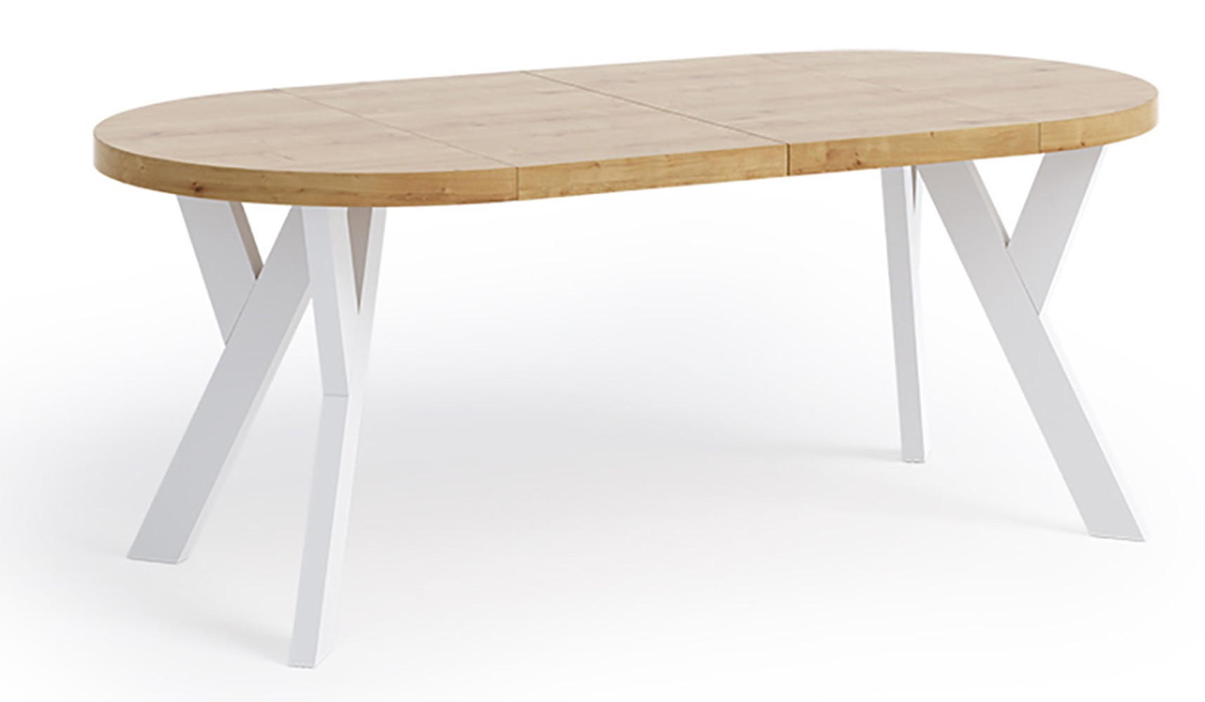 ESSTISCH Runder Ausziehbarer PERO 100/200, Eiche Lefkas/Schwarz - Dunkelbraun/Schwarz, Holz (200/100/77cm) - Dekori_Interiors