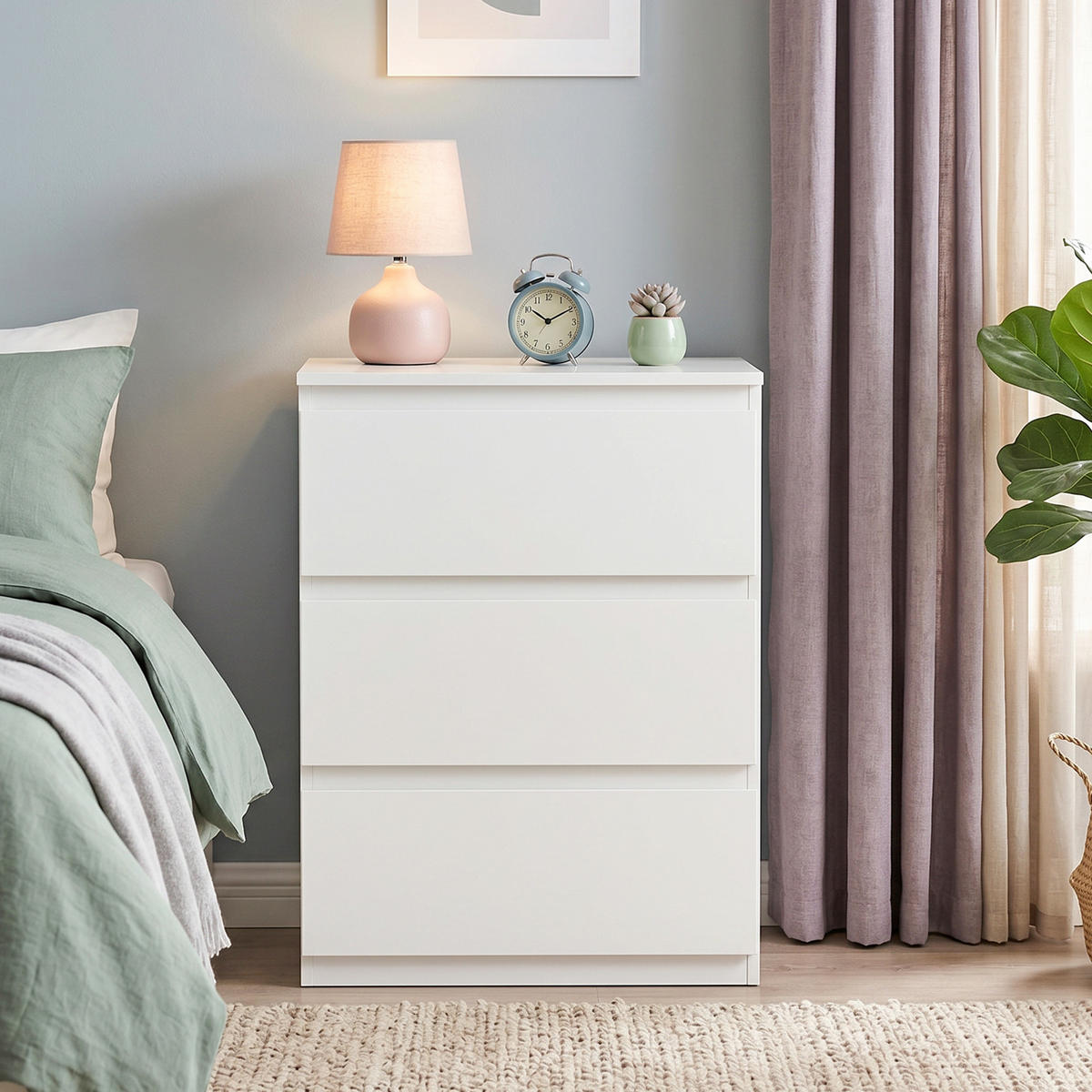 KOMMODE Spanplatte Weiß - Weiß, Holzwerkstoff/Kunststoff (34/75/55cm) - HOMCOM