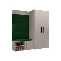 GARDEROBEN-SET Medi I - Kaschmir/Schwarz, Holzwerkstoff/Kunststoff (80/191/50cm) - MIRJAN24