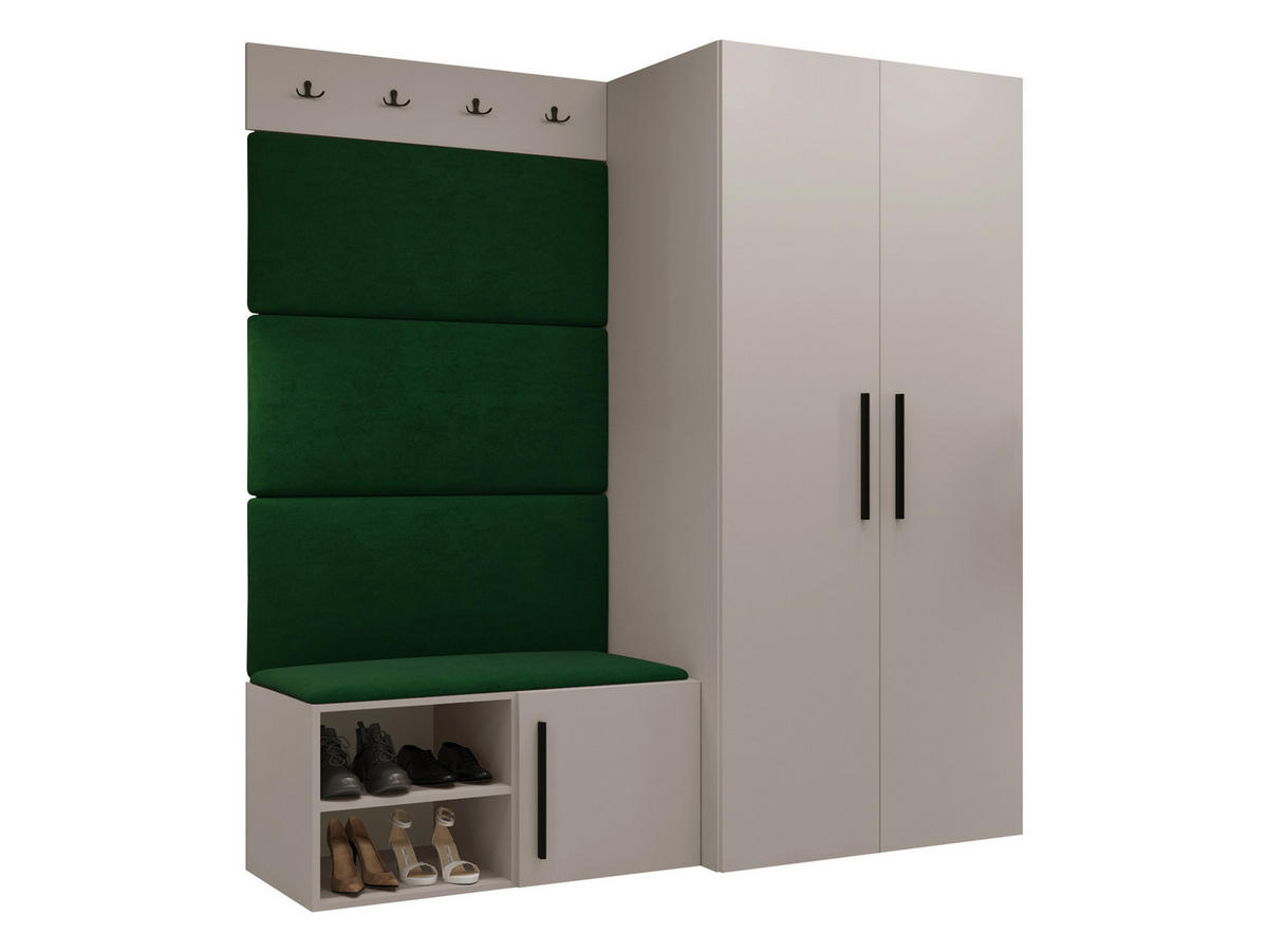 GARDEROBEN-SET Medi I - Kaschmir/Schwarz, Holzwerkstoff/Kunststoff (80/191/50cm) - MIRJAN24