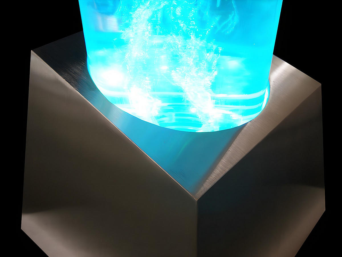 WASSERSÄULE - 10 cm x 10 cm - metall - silberfarben Woby - Silberfarben, Metall (10/130/10cm) - Vente-Unique