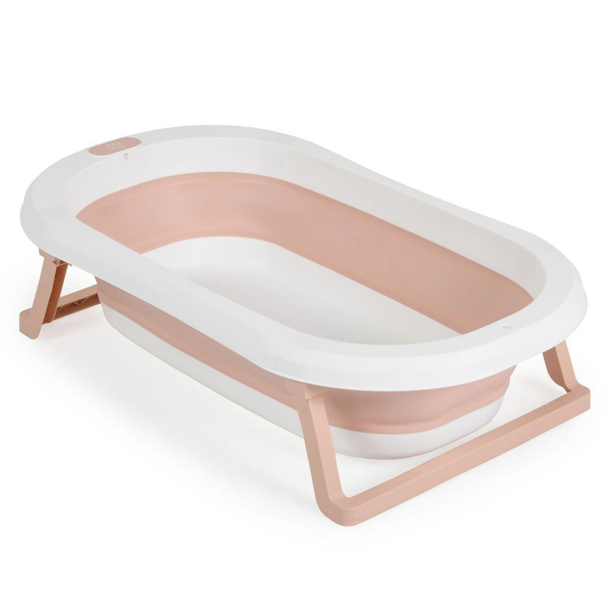 BABYBADEWANNE Palma faltbar rosa 3-teilig Badekissen Schwamm Ablaufloch Stöpsel - Rosa, Kunststoff (42/74cm) - Moni