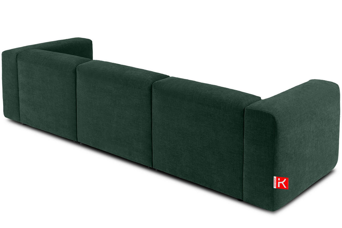 3-SITZER-MODULSOFA BUFFO mit extrem weicher und bequemer Sitzfläche, Gewebestoff, maritim - Grün, Textil (290/73/96cm) - KONSIMO®