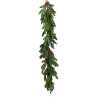 TANNE Künstliche Tannengirlande - Taraji 114 cm, mit Zapfen - Grün, Kunststoff (114cm) - aplanta