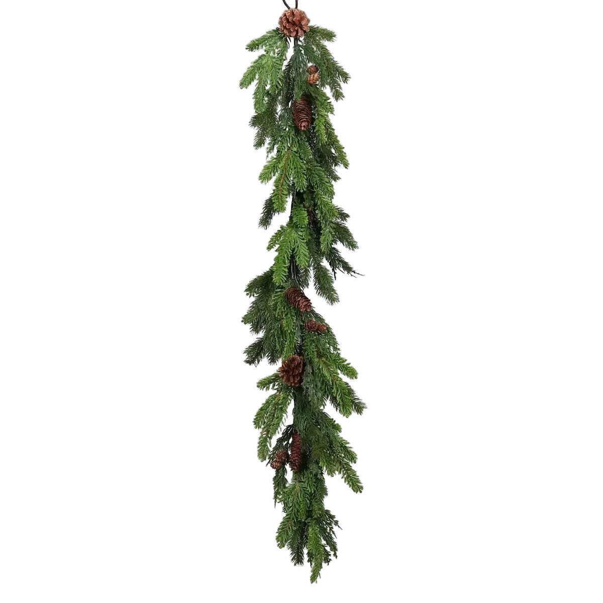 TANNE Künstliche Tannengirlande - Taraji 114 cm, mit Zapfen - Grün, Kunststoff (114cm) - aplanta