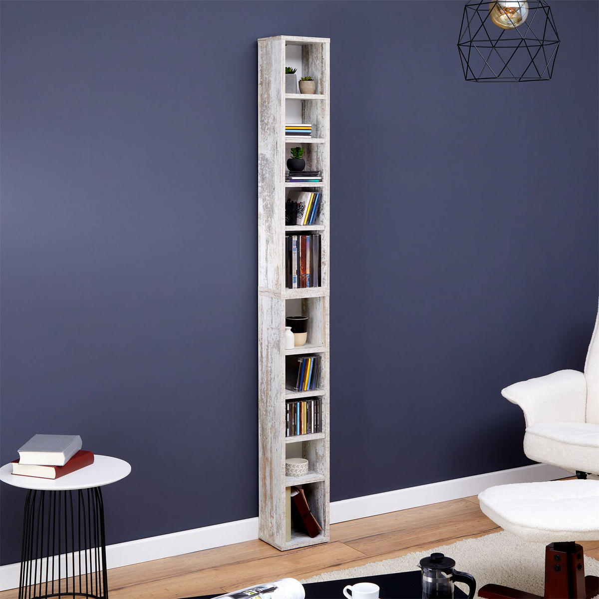 CD/DVD- REGAL CHART - Dunkelbraun, Holzwerkstoff (20/186/17cm) - CARO-Möbel