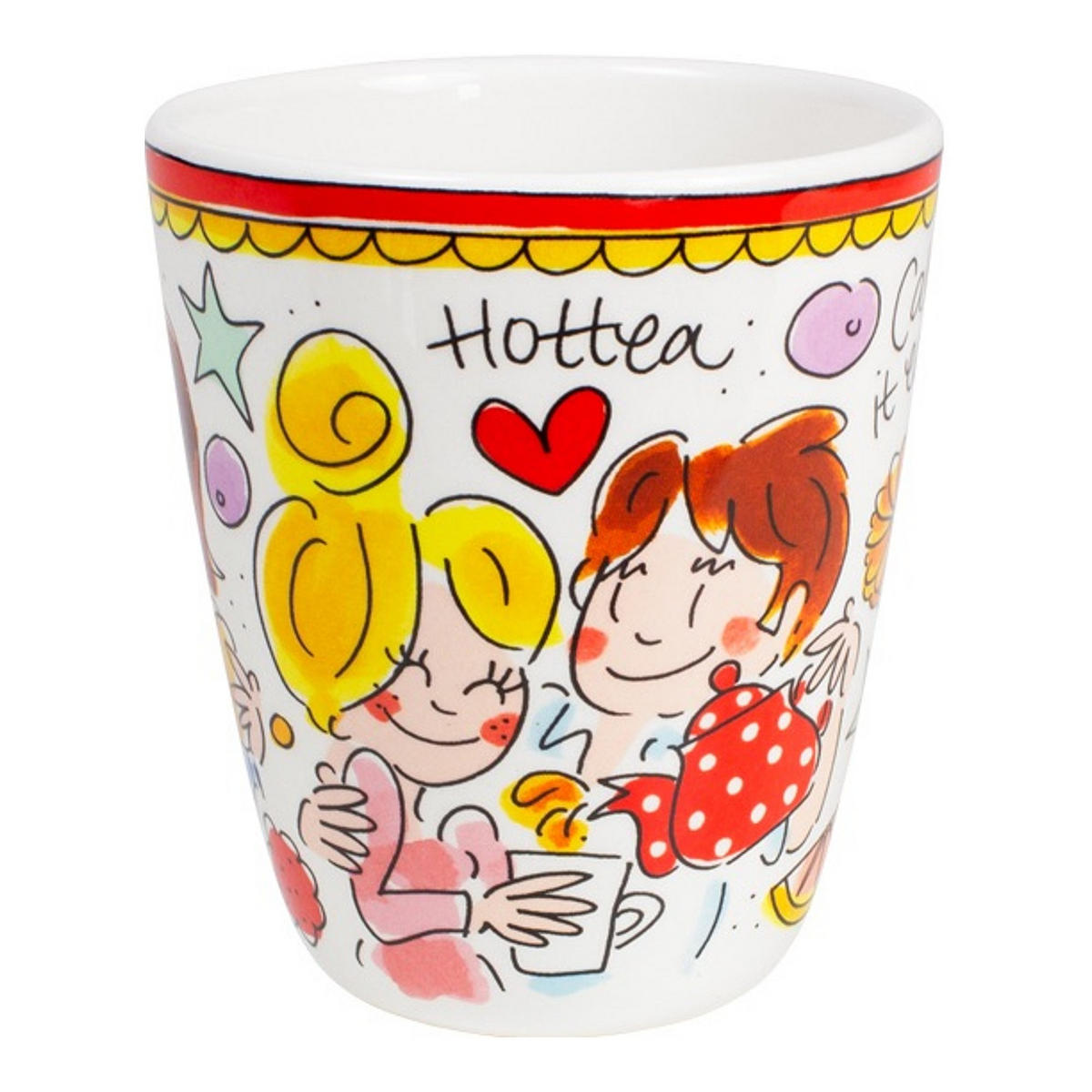 BECHER Roter Rand in Bunt - 350 ml - Multicolor, Keramik (0.35L) - Blond Amsterdam