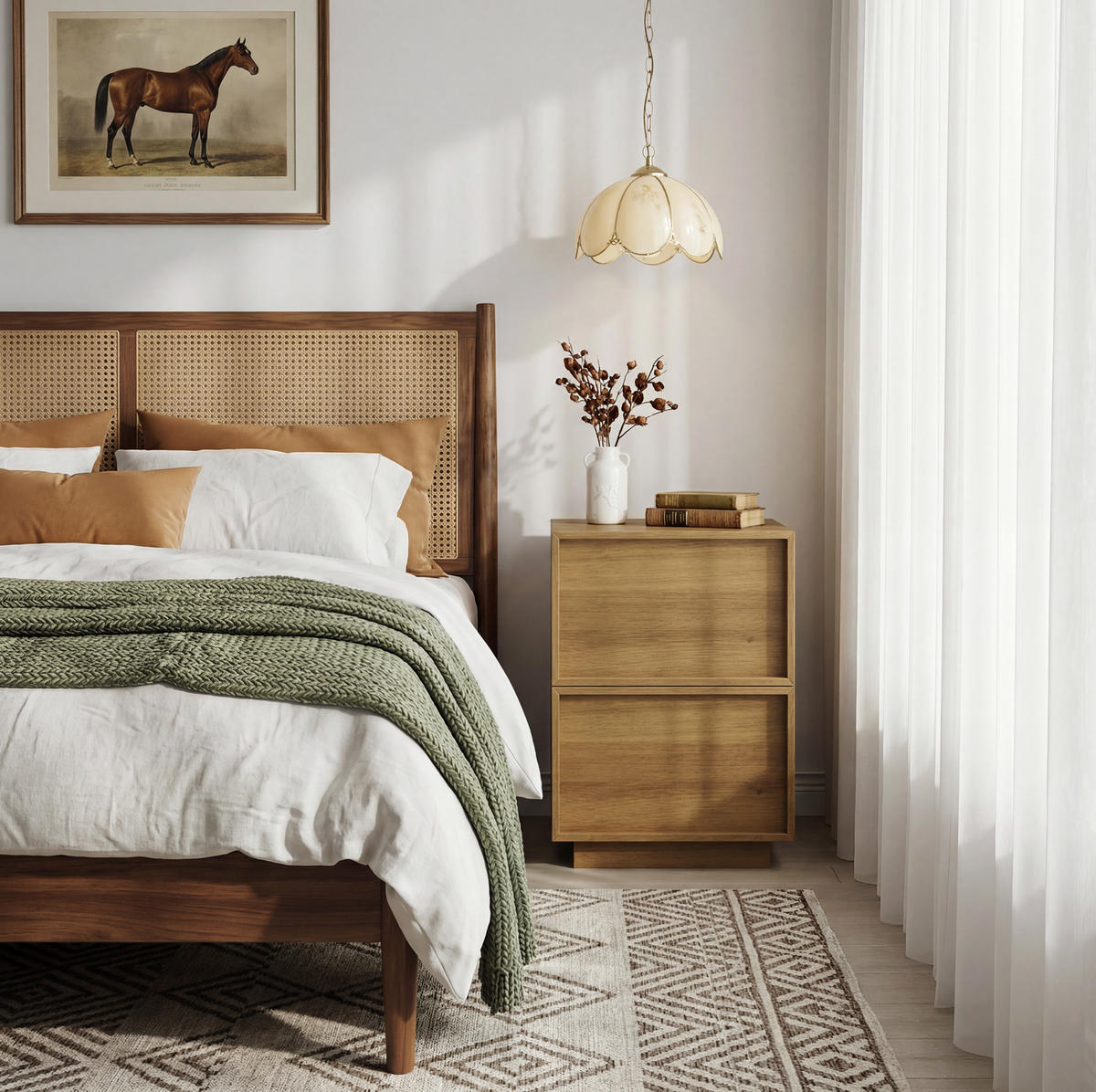 NACHTTISCH 38/48/50 cm eichefarben aus MDF mit 2 Schubladen - Braun, Holzwerkstoff (45/54/38cm) - OKWISH