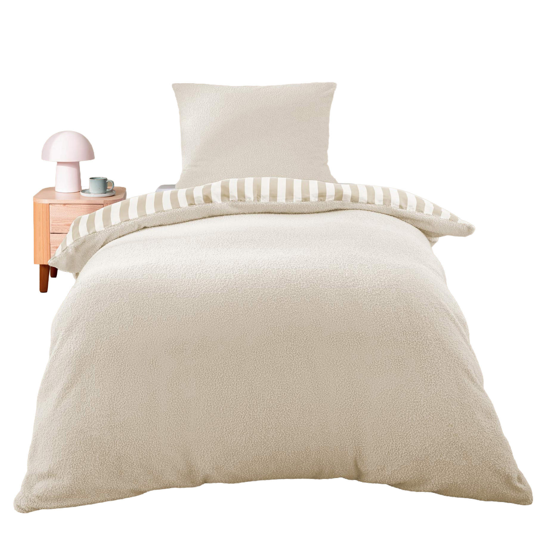 Douceur d´intérieur Plüsch-Bettwäsche-Set Beige 200x140 cm