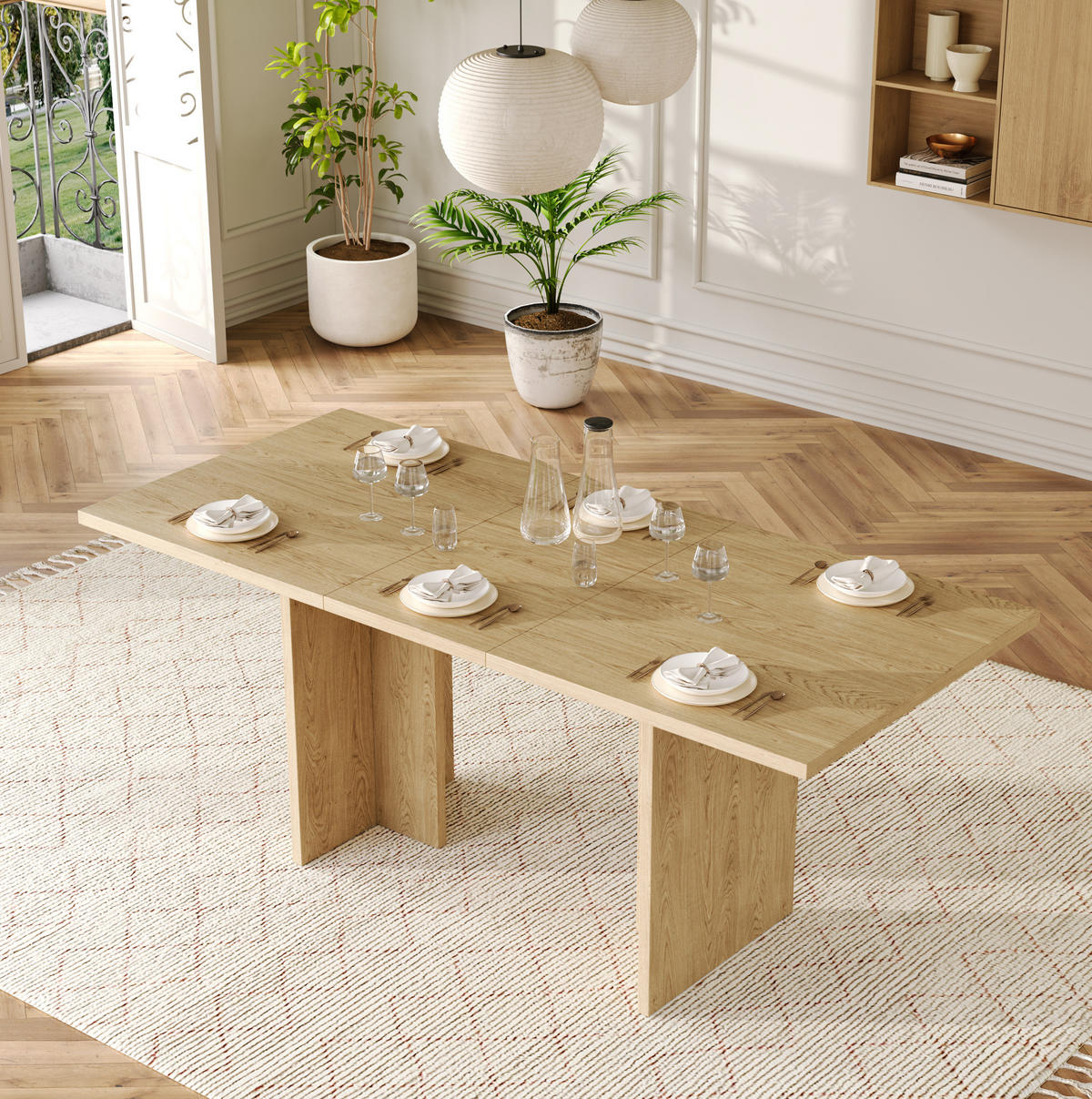 ESSTISCH 80/180/75 cm Eichefarben aus MDF mit 30 mm Tischplatte - Eichefarben, Holzwerkstoff (180/80/75cm) - OKWISH