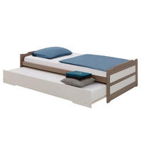 TANDEMBETT LORENA 90X190 CM - Taupe/Weiß, Holz (90/190cm) - IDIMEX