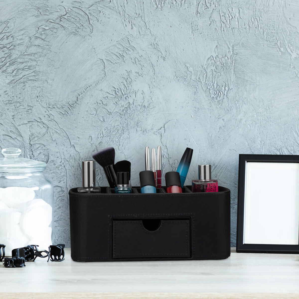 STIFTEHALTER - Schwarz, Wellpappe/Kunststoff (11.5/26/10.5cm) - Relaxdays