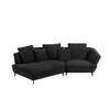 DESIGNSOFA GARBO Schwarz Webstoff - Schwarz, Textil/Metall (280/92/158cm) - KAWOLA