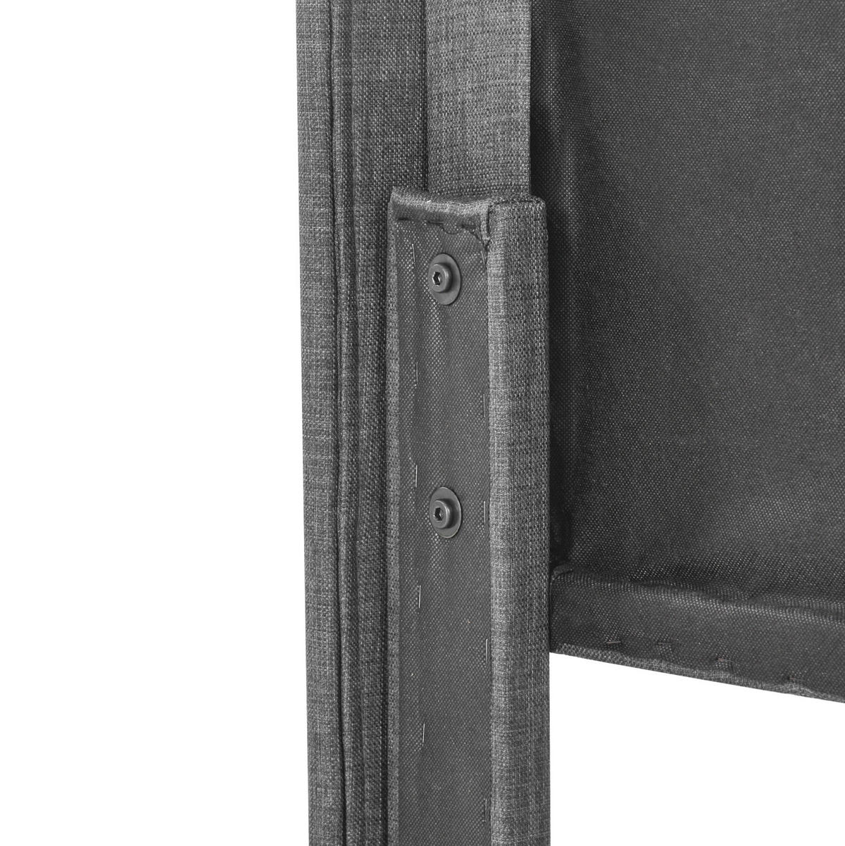 POLSTERBETT 140/200 cm mit Lattenrost und Matratze, grauer Leinenbezug - Grau, Textil (140/200cm) - BEAOK