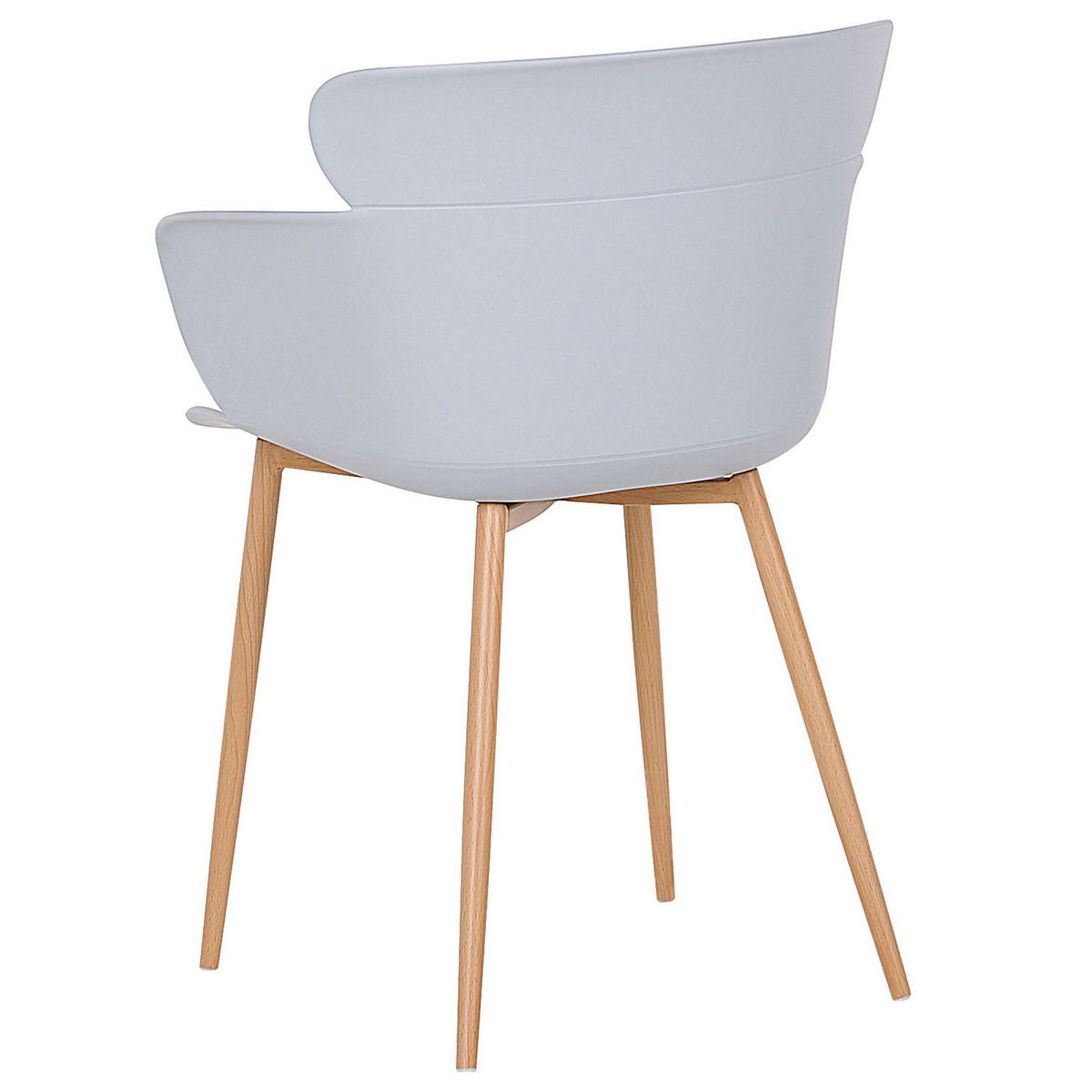 ESSZIMMERSTUHL 2er-Set Kunststoff Grau Sumkley - Grau, Kunststoff/Metall (61/82/54cm) - Beliani