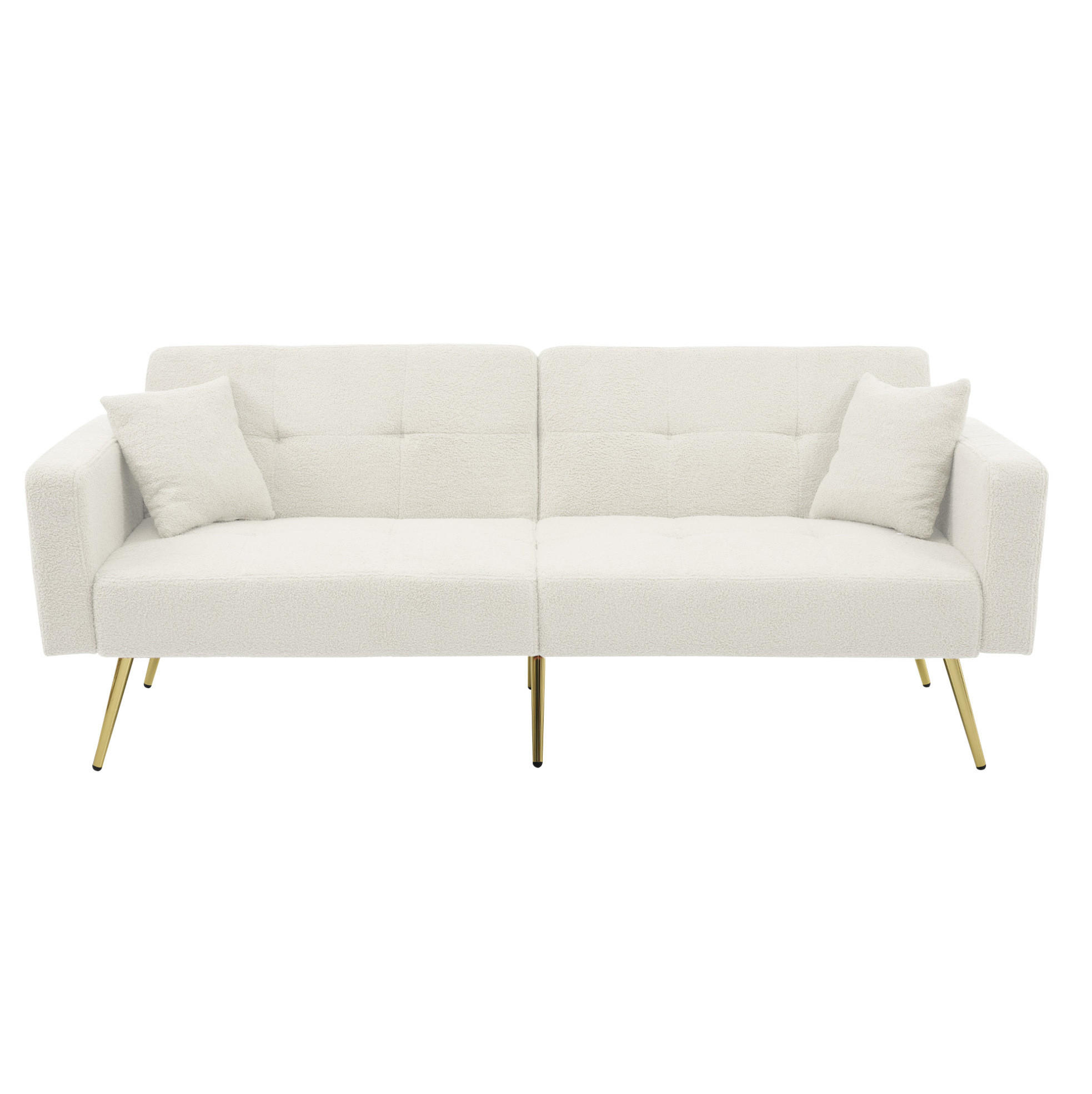 SCHLAFSOFA mit Bettfunktion verstellbar 175 x 64 x 72 cm Weiß - Weiß, Kunststoff (175/72/64cm) - Meubliv