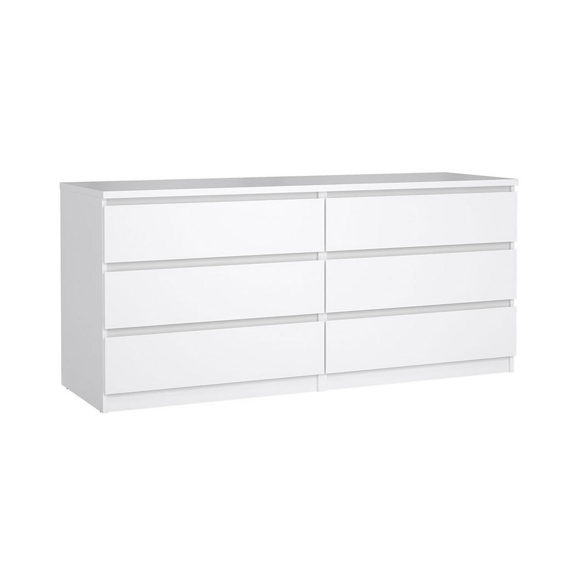 KOMMODE, Naia, Weiß, Holzwerkstoff, 154 x 50 x 68 cm - Weiß, Holzwerkstoff (154/68/50cm) - ebuy24