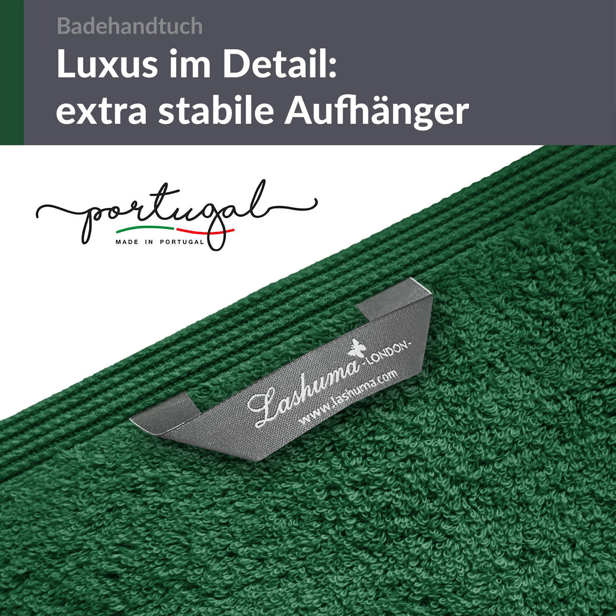 BADETUCH London Tannen Grün 2er Set 100x150 - Waldgrün, Textil (100/150cm) - Lashuma