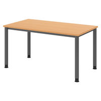 SCHREIBTISCH Serie-H 80/140/74 cm in Buchefarben/Graphitfarben - Buchefarben/Graphitfarben, Holzwerkstoff (80/140/74cm) - bümö