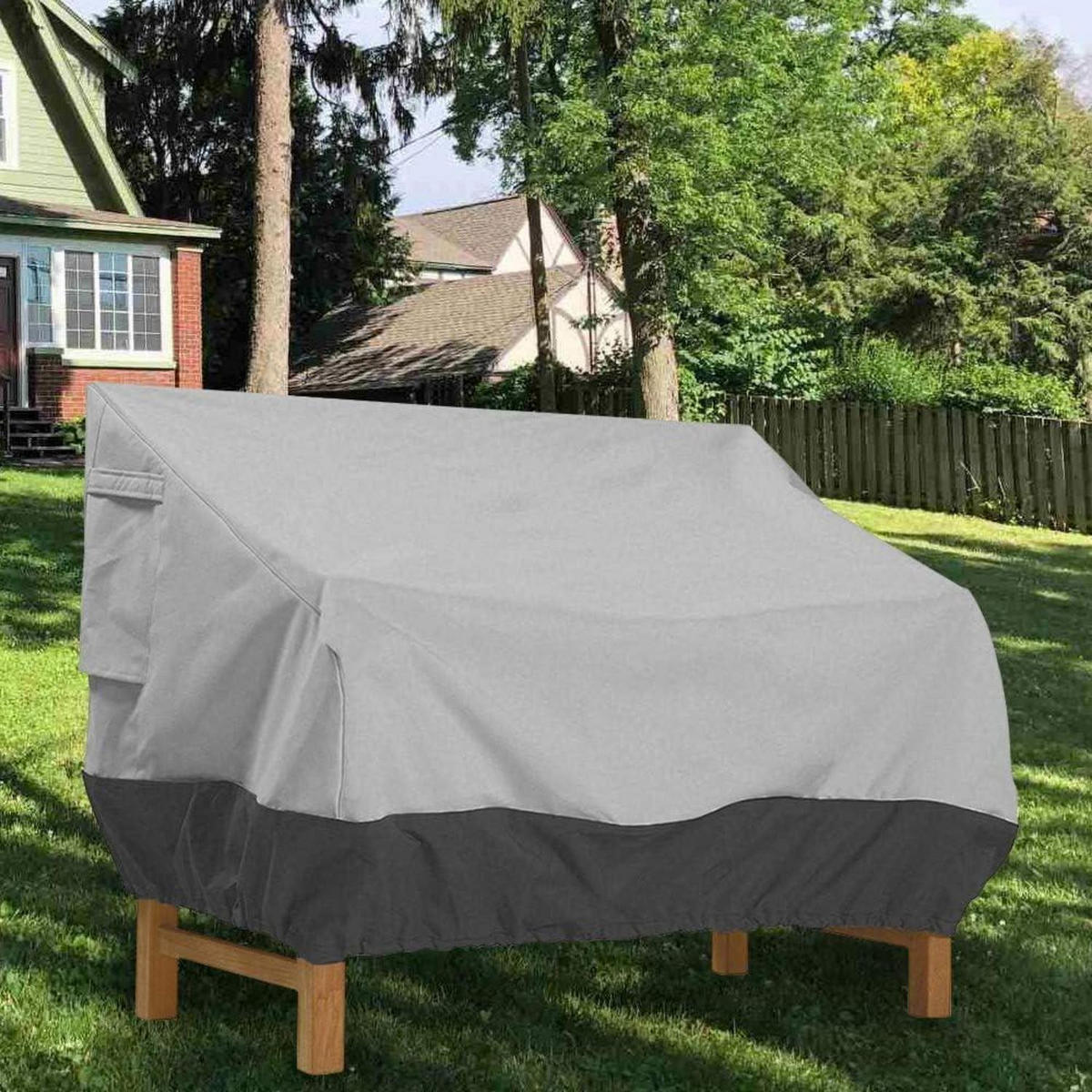 GARTENBANK Abdeckung 2 Sitzer 147 x 83 x 79 cm Schwarzgrau - Multicolor, Textil (147/83/79cm)