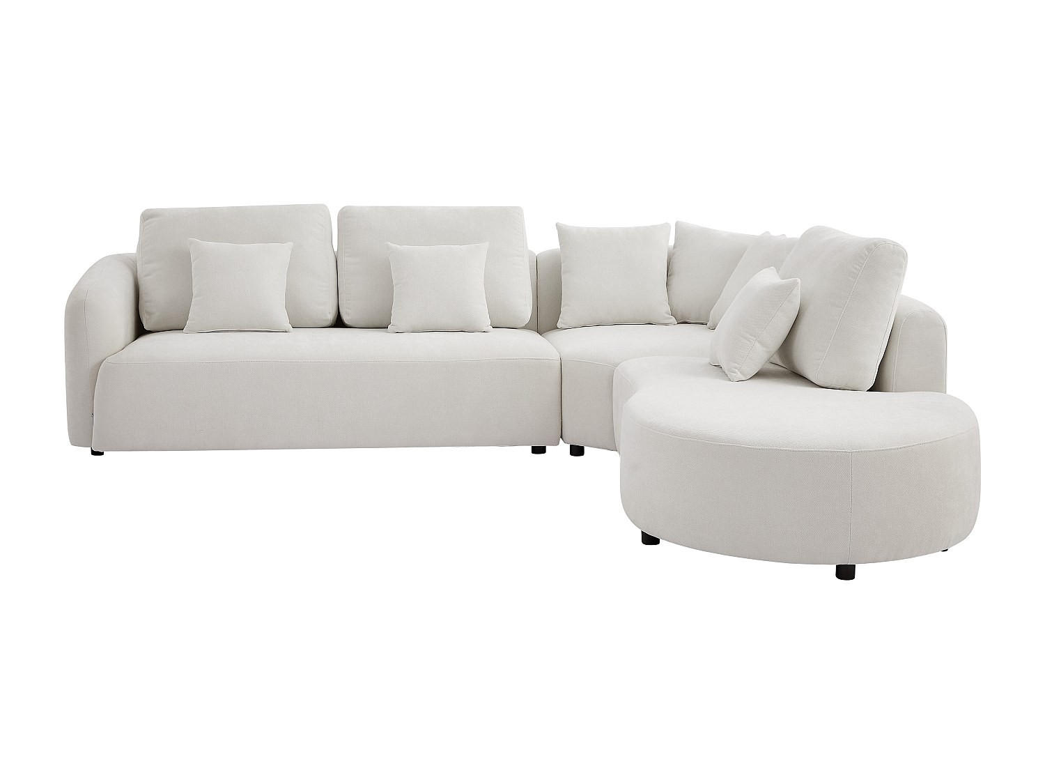 SOFA - 5 Personen - stoff - gebrochenes weiß Lomesi - Weiß, Textil (302/90/264cm) - Vente-Unique