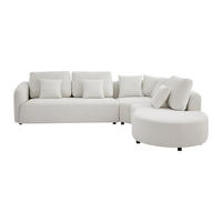 SOFA - 5 Personen - stoff - gebrochenes weiß Lomesi - Weiß, Textil (302/90/264cm) - Vente-Unique