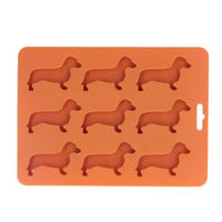 EISWÜRFELFORM Dackel Silikon BPA-frei - Orange, Kunststoff (16/1/22cm)