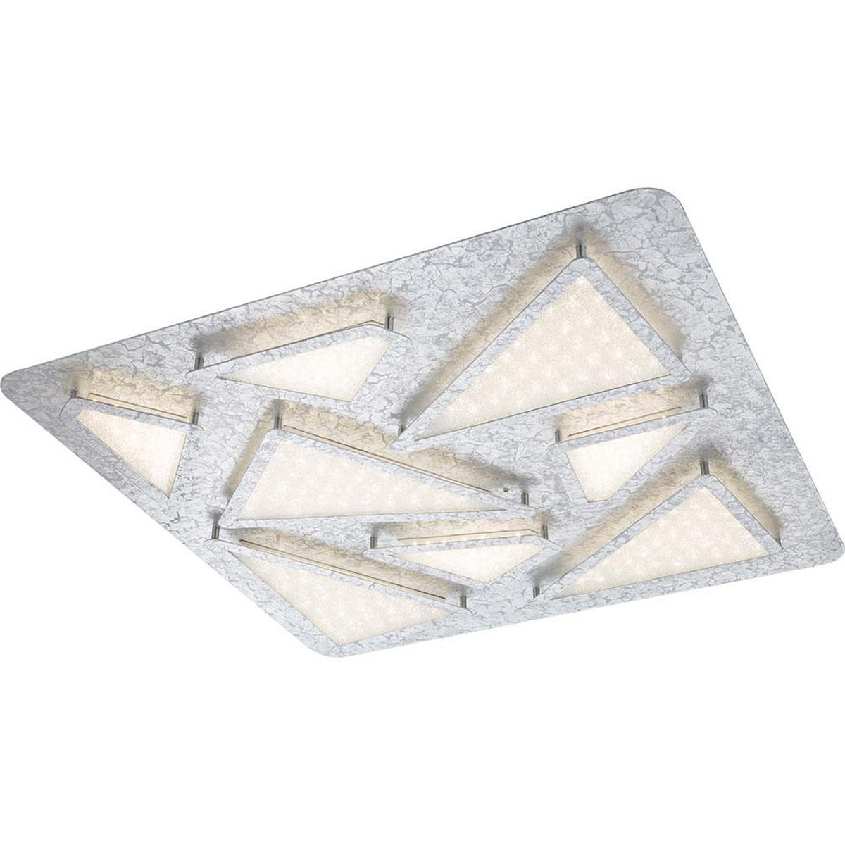 LED DECKENLEUCHTE ALEXIUS Silber Kristalloptik - Silberfarben, Metall (60/60/5.4cm) - Globo Lighting