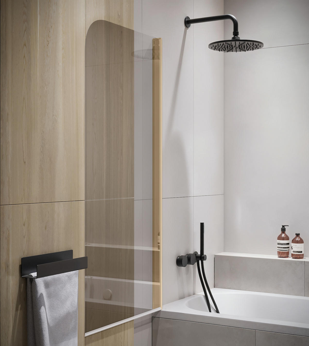 BADEWANNE Torino 1 Teil cm Gold - 60 x 140 cm - Goldfarben, Glas (60/140cm) - Badplaats