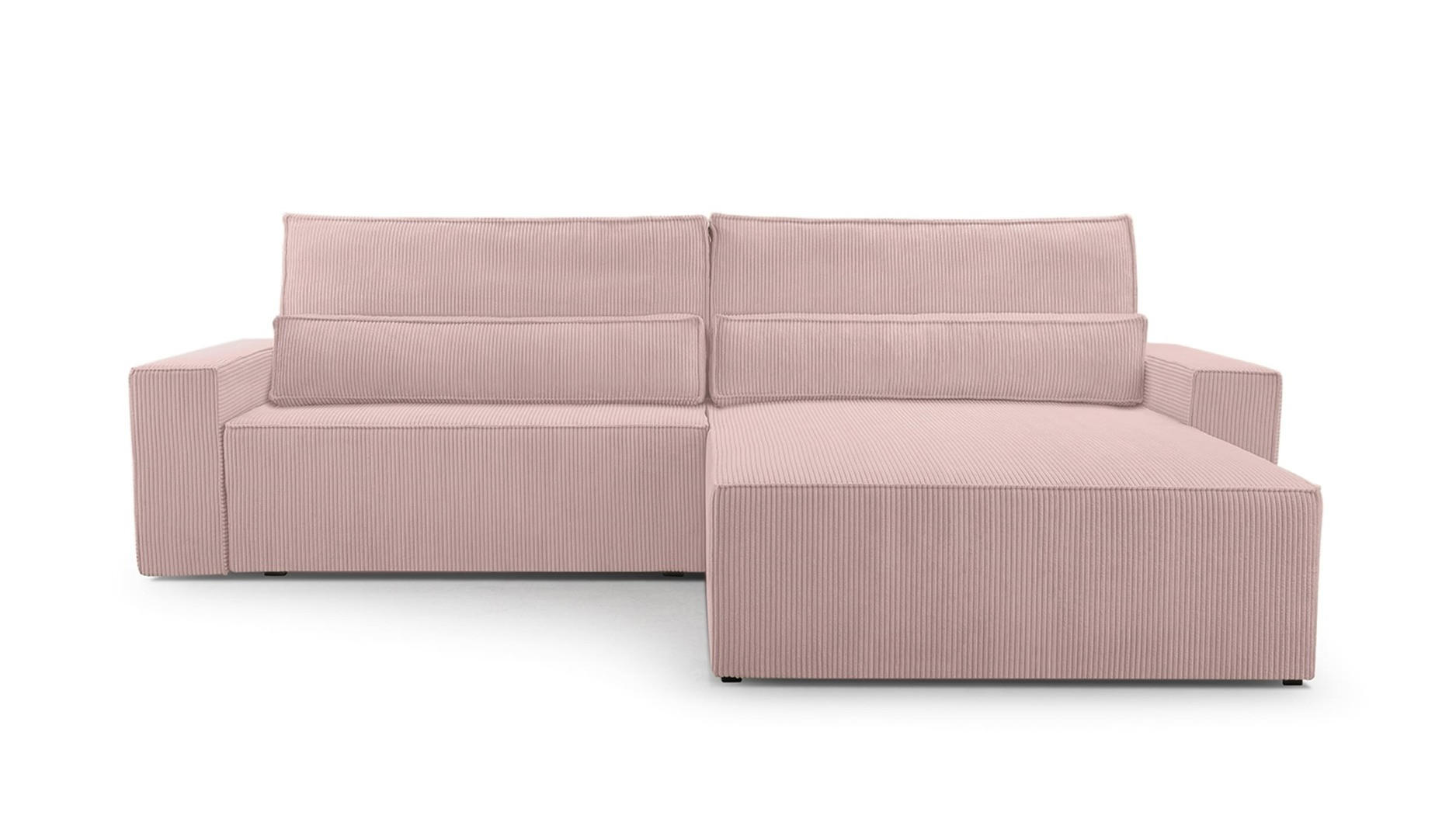 ECKSOFA - Denver L - Rosa - Rosa, Holz (290/200cm) - Möblo