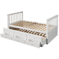 STAURAUMBETT 90/200 cm DE-04746, mit 3 Schubladen und Ausziehbett in Weiß - Weiß, Holz/Holzwerkstoff (90/200cm) - ComfortXL
