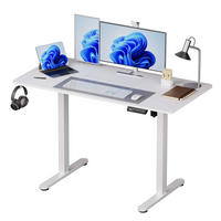 SCHREIBTISCH Weiß elektrisch höhenverstellbar 160x60 cm - Weiß, Holzwerkstoff/Kunststoff (60/160/120cm) - Relaxdays