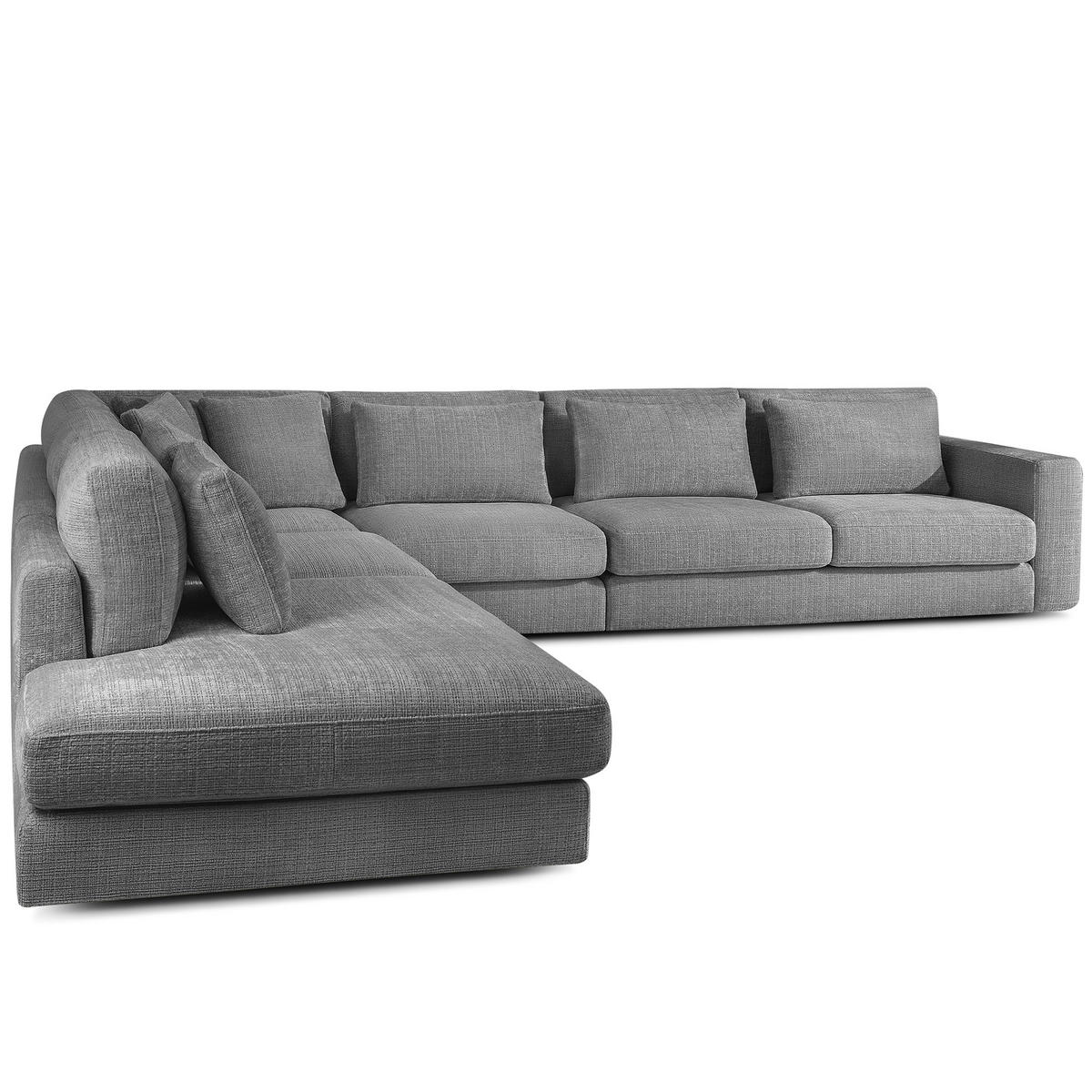 ECKSOFA XL links VERUS - Dunkelgrau, Holz/Holzwerkstoff (377/328cm) - KONSIMO®