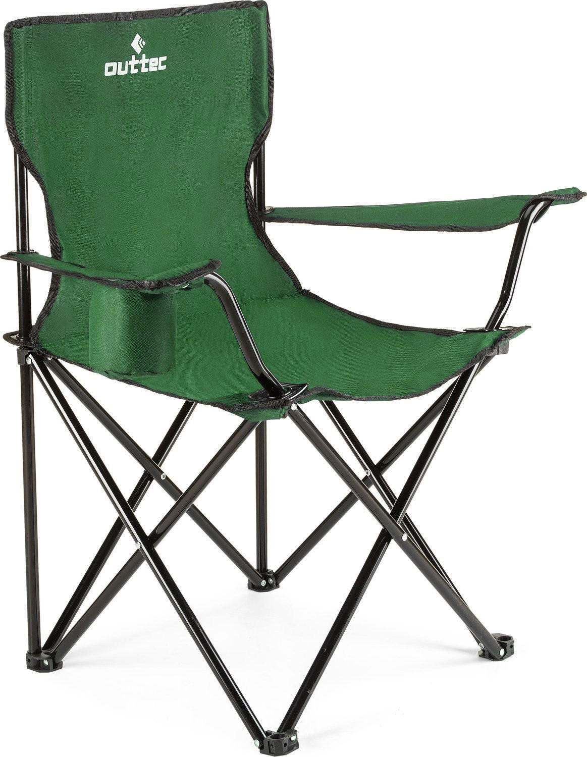 GARTEN-RELAXSESSEL bis 125kg, mit Getränkehalter & Tragetasche - Grün, Textil (75/80/50cm) - Outtec