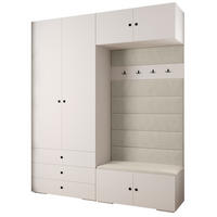 GARDEROBEN-SET 236,7/200/47 - Schwarz/Weiß, Holz/Kunststoff (200/236.7/47cm) - Abiks Möbel
