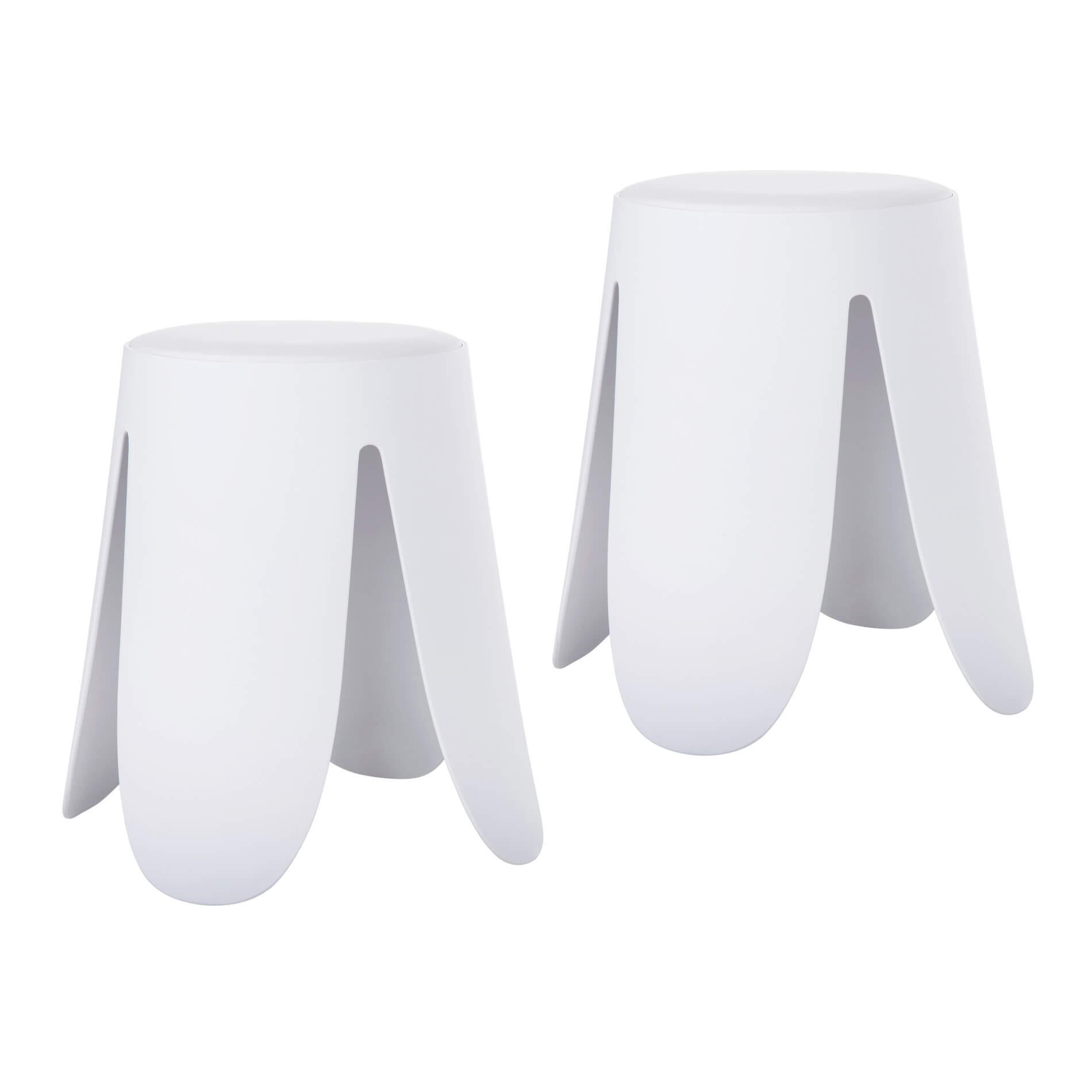 HOCKER 2-teilig Weiß - Pink/Weiß, Kunststoff (30/46/30cm) - Mobili Rebecca