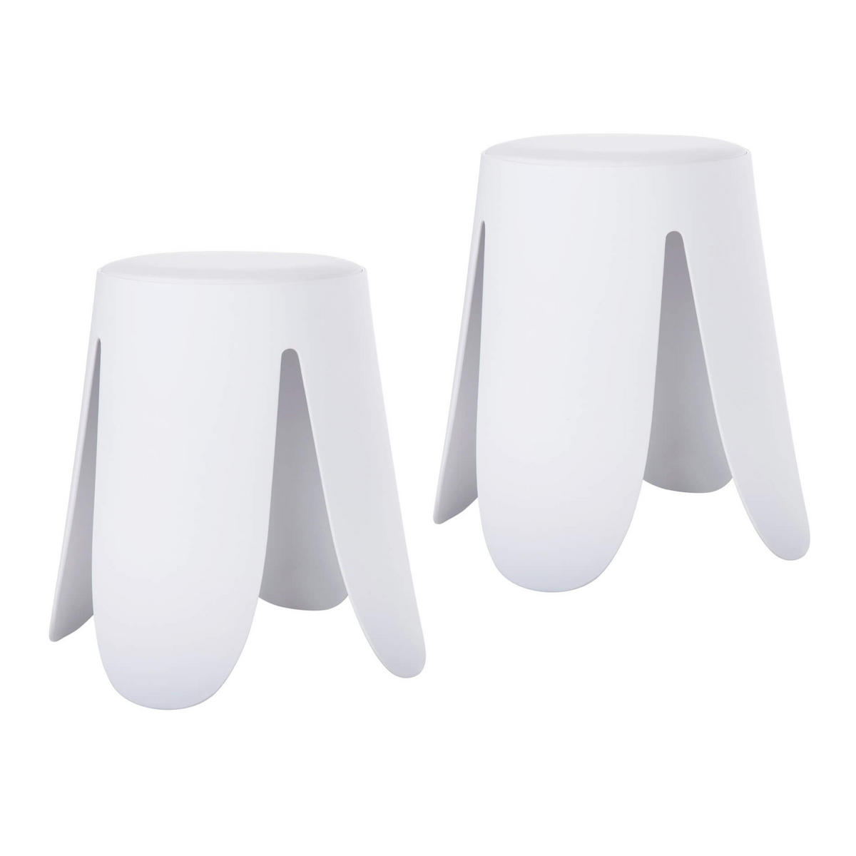 HOCKER 2-teilig Weiß - Pink/Weiß, Kunststoff (30/46/30cm) - Mobili Rebecca