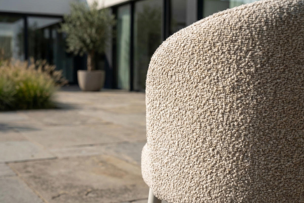 GARTENSTUHL INDUS Cremeweiß SOLENZO Flachgewebe (1er-Set) - Creme, Textil (56/77/62cm) - KAWOLA