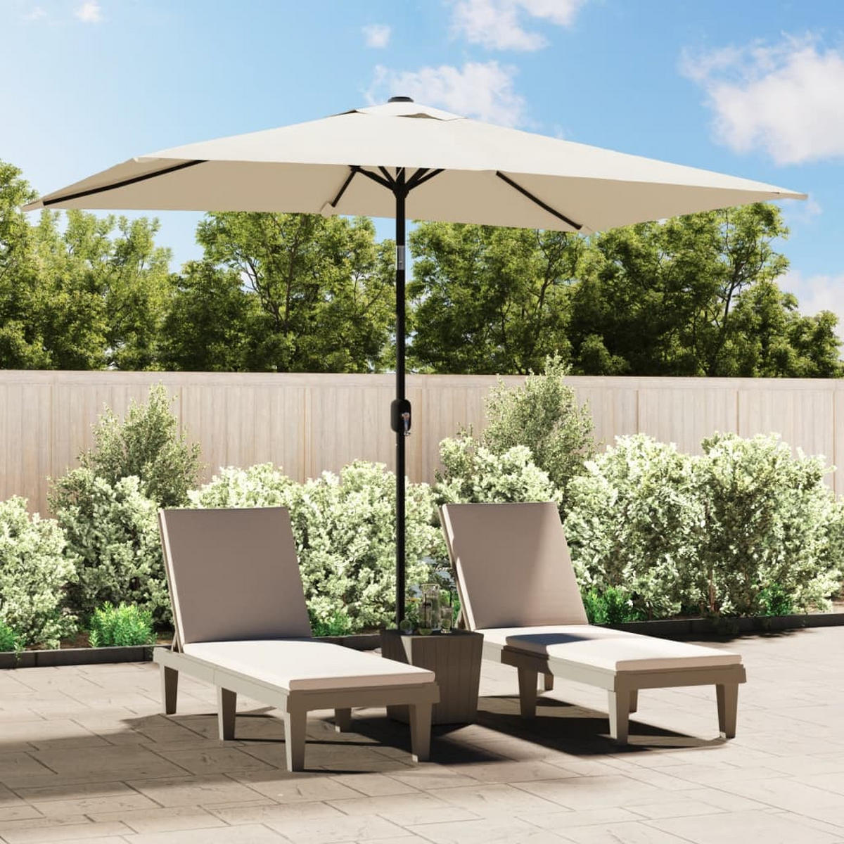 SONNENSCHIRM 200/300 Cm Sandweiss Rechteckig - Weiß, Textil (300/200cm) - vidaXL