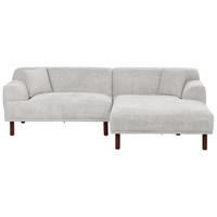 ROHOVÁ POHOVKA 3-místná Látka Světle šedá levostranná Holt - světle šedá, textil (241/159cm) - Beliani
