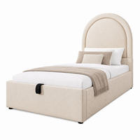 BETT mit Stauraum 90x200 cm PU Beige mit Lattenrost - Beige, Metall (90/200cm) - Beauniv