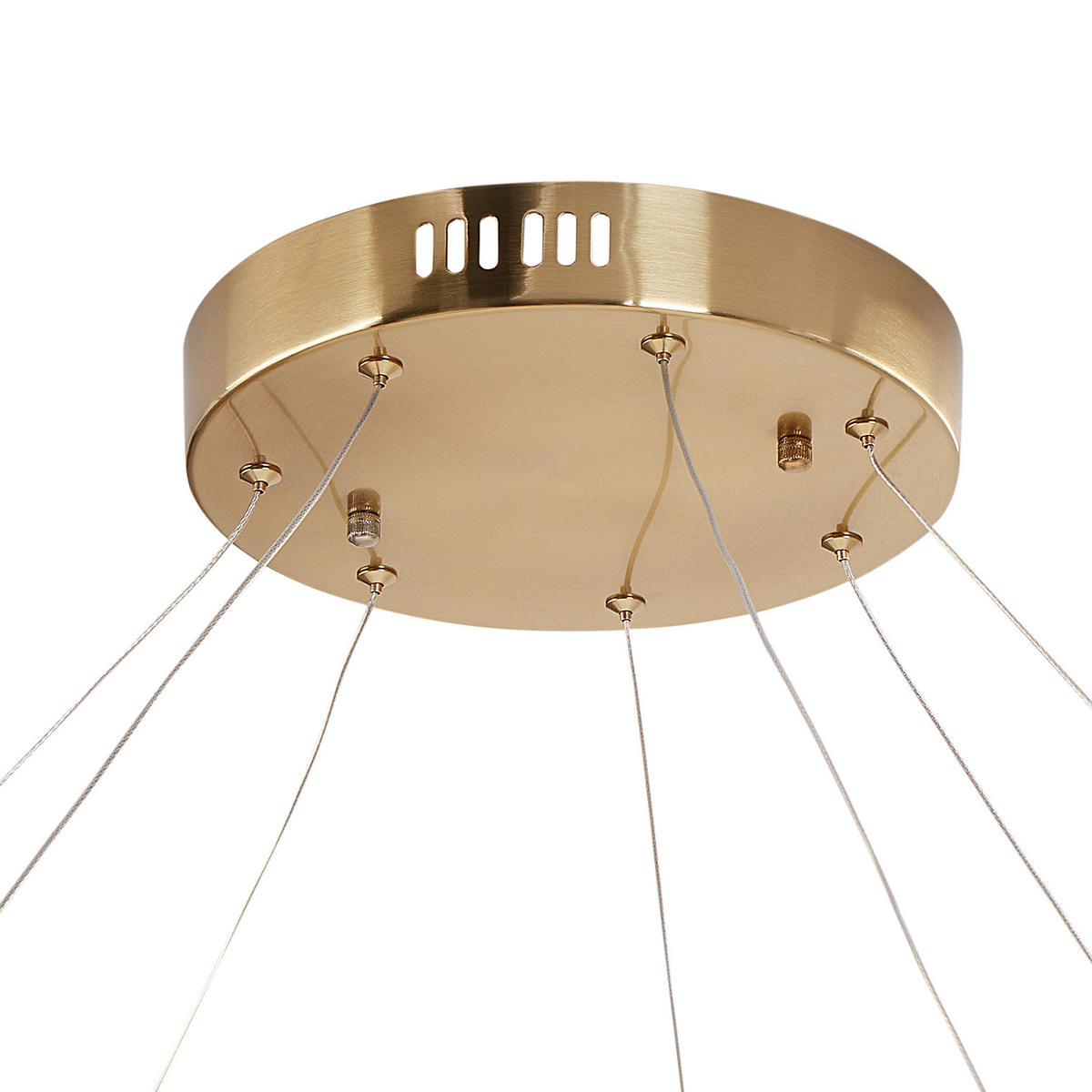 LED-KRONLEUCHTER Gold Perqueno - Goldfarben, Metall (75/75/123cm) - Beliani