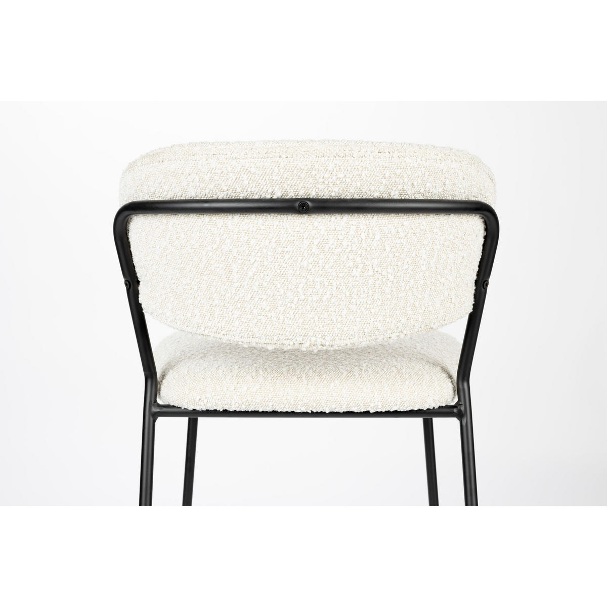 BARHOCKER Jolien 65 cm Schwarz/ Bouclé - 2 er Set - Weiß, Textil (48/89/54cm) - Housecraft Living