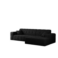 ECKSOFA L-Form NIMES Stoff Verita Schwarz Rechts - Schwarz, Holz (256/168cm) - Kaiser Möbel