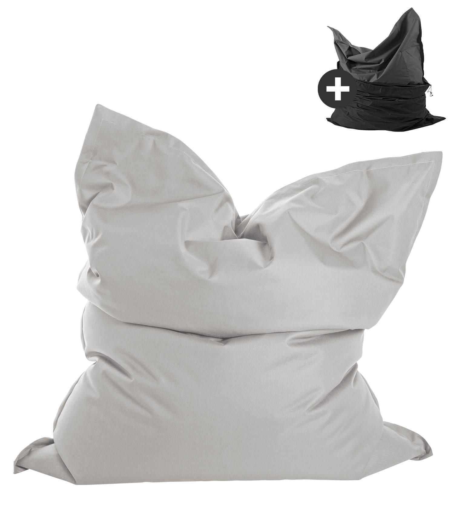 SITZSACK mit Schutzhülle Der Große - Grau, Textil (130/170/20cm) - Mokebo