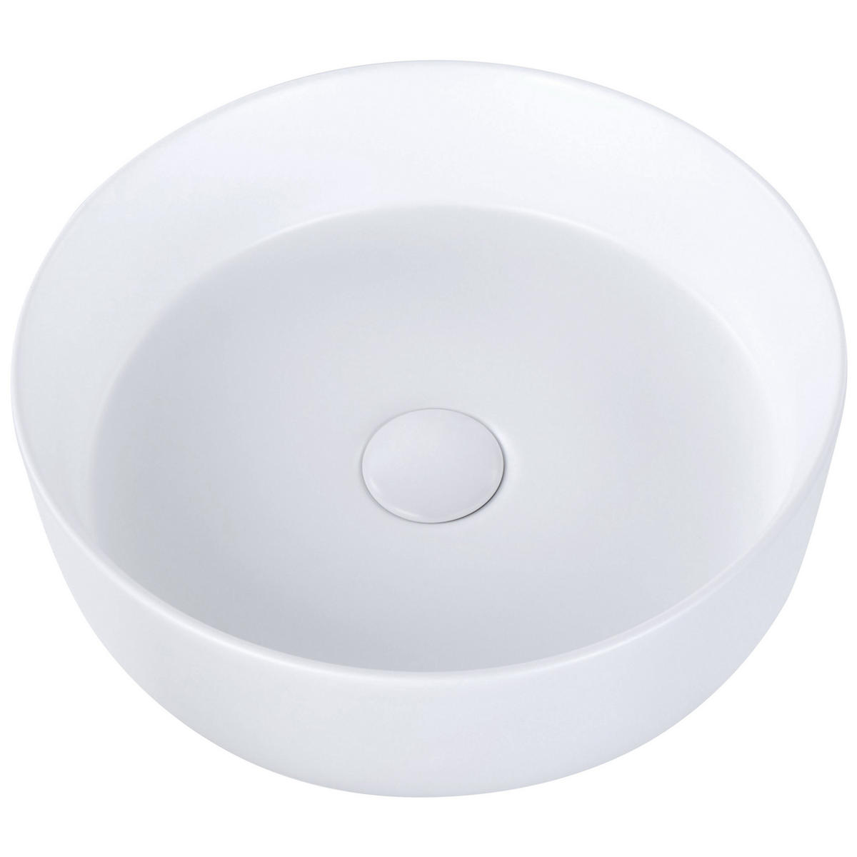 AUFSATZWASCHBECKEN Cremeweiß 36 cm Keramik Calig - Creme/Weiß, Keramik (36/12/36cm) - Beliani