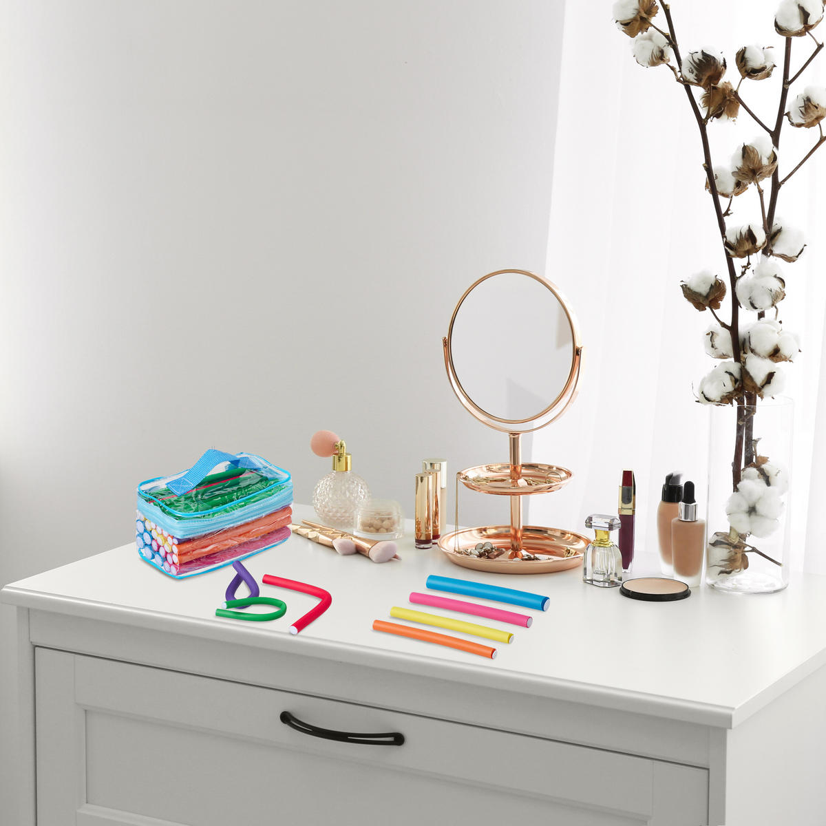 48-TLG.LOCKENWICKLER-SET - Multicolor, Kunststoff (18/10/10cm) - Relaxdays