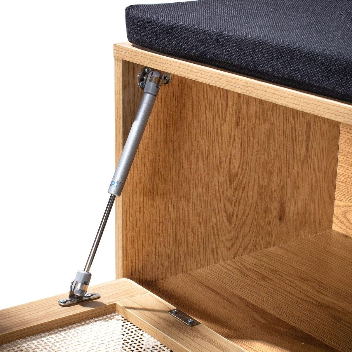 BANK mit Schuhablage und Rattanfront - L100 cm - Apfelbaumfarben, Holzwerkstoff (38/47/100cm) - Calicosy