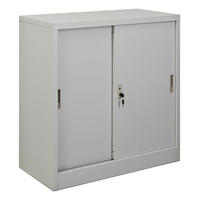 AKTENSCHRANK Elephant mit Schiebetüren 90x90x40cm Lichtgrau - Hellgrau, Metall (90/90/40cm) - PROREGAL