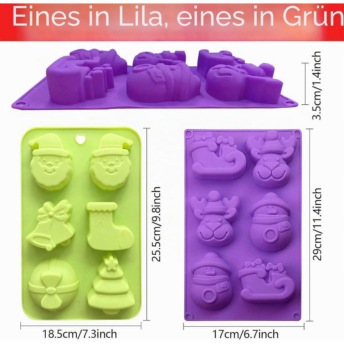 SILIKONFORM Weihnachten 2-teiliges Set - Multicolor, Kunststoff